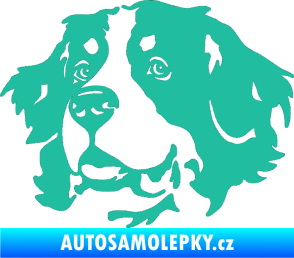 Samolepka Pes 131 levá bernský salašnický pes tyrkysová