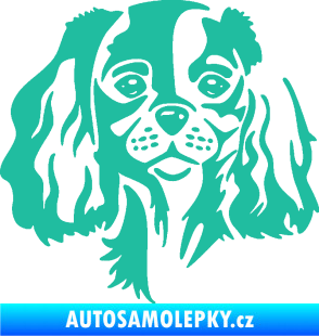 Samolepka Pes 132 levá Cavalier king Charles spaniel tyrkysová