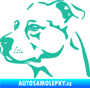 Samolepka Pes 134 levá Stafordširský bulteriér tyrkysová