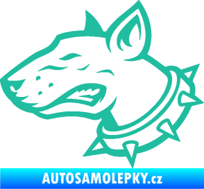 Samolepka Pes 167 levá pitbull tyrkysová