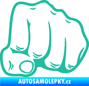 Samolepka Pěst 003 pravá tyrkysová
