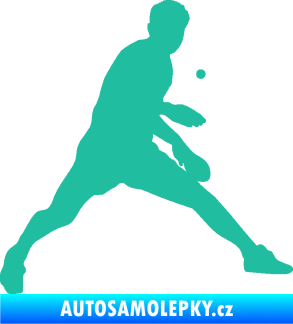 Samolepka Ping pong 002 pravá tyrkysová