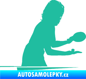 Samolepka Ping pong 005 pravá tyrkysová