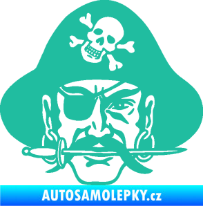 Samolepka Pirát 002 pravá tyrkysová