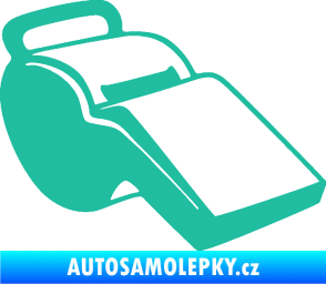 Samolepka Píšťalka 001 pravá tyrkysová