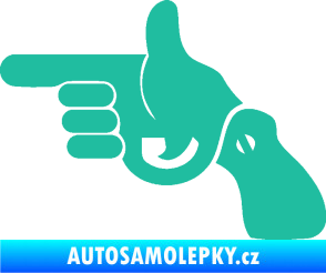 Samolepka Pistole 002 levá han gun tyrkysová