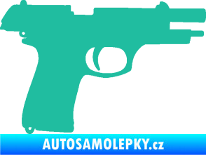 Samolepka Pistole 004 pravá tyrkysová