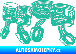 Samolepka Písty levá tyrkysová