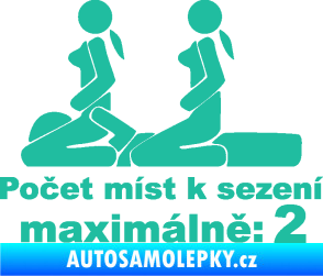 Samolepka Počet míst k sezení maximálně 2 tyrkysová