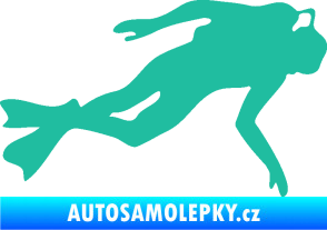 Samolepka Potápěč 002 pravá tyrkysová