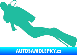 Samolepka Potápěč 005 levá tyrkysová