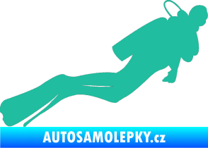 Samolepka Potápěč 005 pravá tyrkysová
