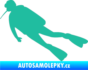 Samolepka Potápěč 006 levá tyrkysová