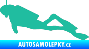 Samolepka Potápěč 009 levá tyrkysová