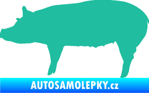 Samolepka Prase 002 levá tyrkysová