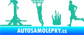 Samolepka Překážkové závody 001 levá OCR tyrkysová