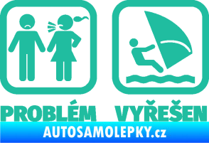 Samolepka Problém? Vyřešen 009 plachtění tyrkysová