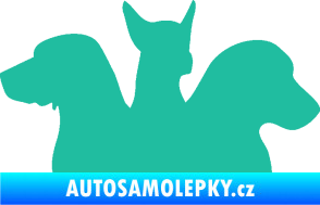 Samolepka Psi 001 pravá skupinka tyrkysová