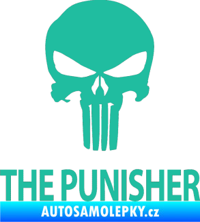 Samolepka Punisher 002 s nápisem tyrkysová