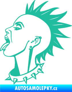 Samolepka Punk rocker lady levá tyrkysová