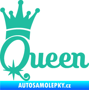 Samolepka Queen 002 s korunkou tyrkysová