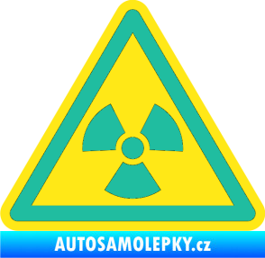 Samolepka Radioactive barevný trojúhelník tyrkysová