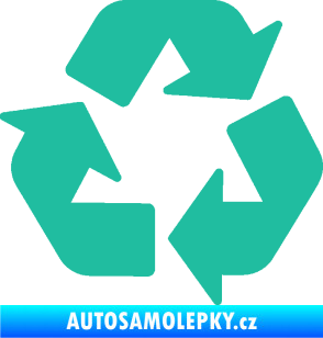 Samolepka Recyklace 001 symbol tyrkysová
