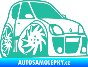 Samolepka Renault Clio sport karikatura pravá tyrkysová