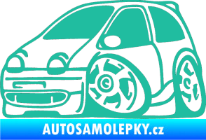 Samolepka Renault Twingo karikatura levá tyrkysová
