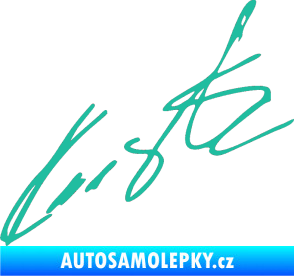 Samolepka Podpis Roman Kresta  tyrkysová