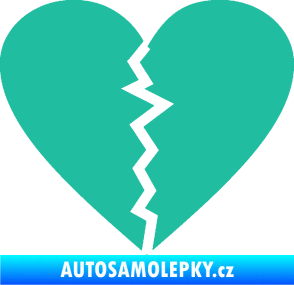 Samolepka Rozbité srdce 001  tyrkysová