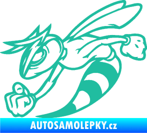 Samolepka Rozzuřená vosa 001 levá tyrkysová