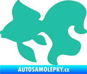 Samolepka Ryba 019 levá závojnatka tyrkysová