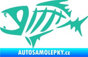 Samolepka Ryba kostra  007 levá tyrkysová