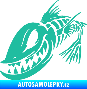 Samolepka Ryba kostra 001 levá tyrkysová