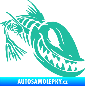 Samolepka Ryba kostra 001 pravá tyrkysová