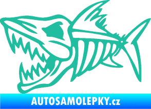 Samolepka Ryba kostra 002 levá tyrkysová