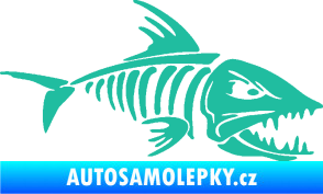 Samolepka Ryba kostra 003 pravá tyrkysová