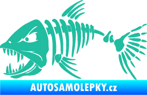 Samolepka Ryba kostra 005 levá tyrkysová