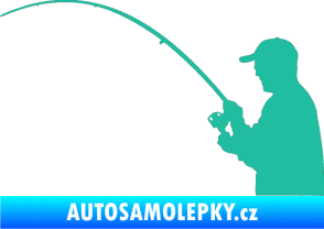 Samolepka Rybář 001 levá tyrkysová