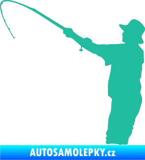 Samolepka Rybář 004 levá tyrkysová