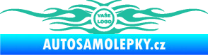Samolepka Samolepka na zadní sklo plameny se znakem tyrkysová