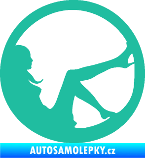 Samolepka Sexy lady 003 pravá v kruhu tyrkysová