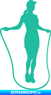 Samolepka Skákání přes švihadlo 001 pravá skipping rope tyrkysová