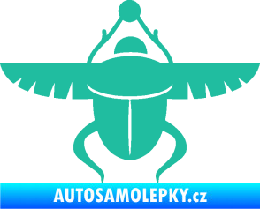 Samolepka Skarab - brouk vruboun 001 egyptský symbol tyrkysová