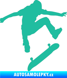 Samolepka Skateboard 005 pravá tyrkysová