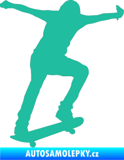 Samolepka Skateboard 006 pravá tyrkysová