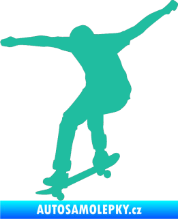Samolepka Skateboard 011 levá tyrkysová