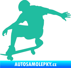 Samolepka Skateboard 012 levá tyrkysová