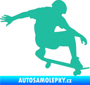 Samolepka Skateboard 012 pravá tyrkysová